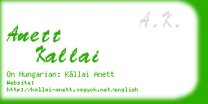 anett kallai business card