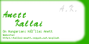 anett kallai business card